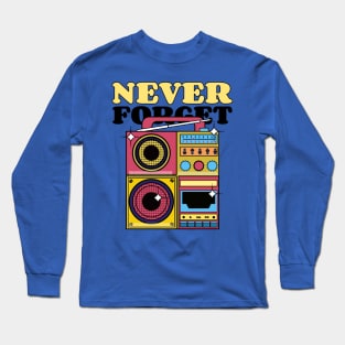 Never Forget Cassette Retro Vintage 60s 70s 80s 90s T-Shirt Long Sleeve T-Shirt